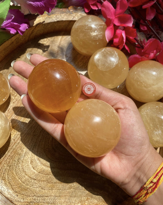 Honey Calcite Spheres