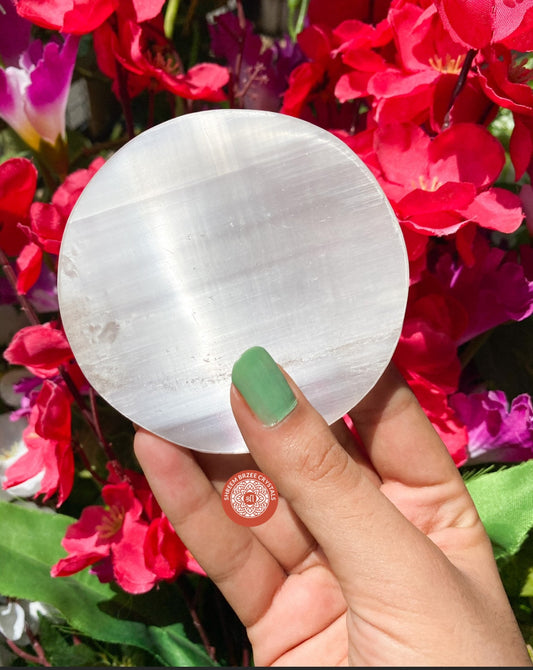 Round Selenite Plate