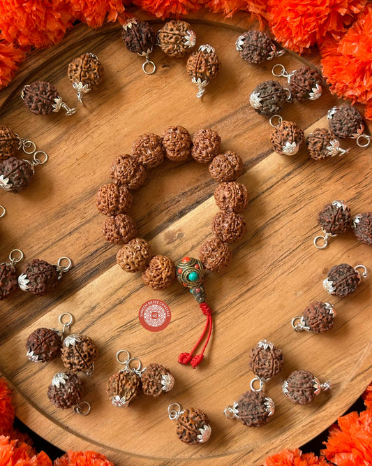 5 Mukhi Rudraksh Bracelet With Guru Bead
