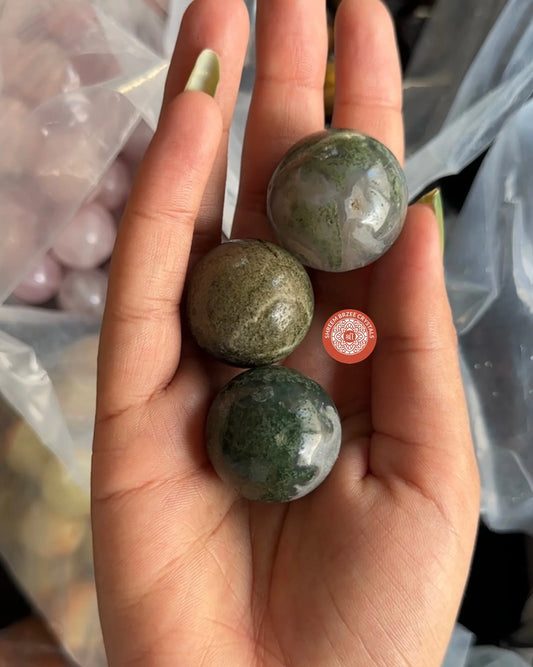 Moss Agate Mini Spheres