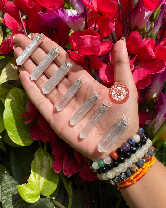 Selenite Pencil Pendants