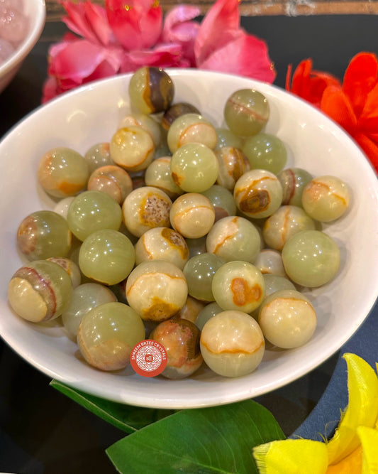 Green Caribbean Calcite Mini Spheres