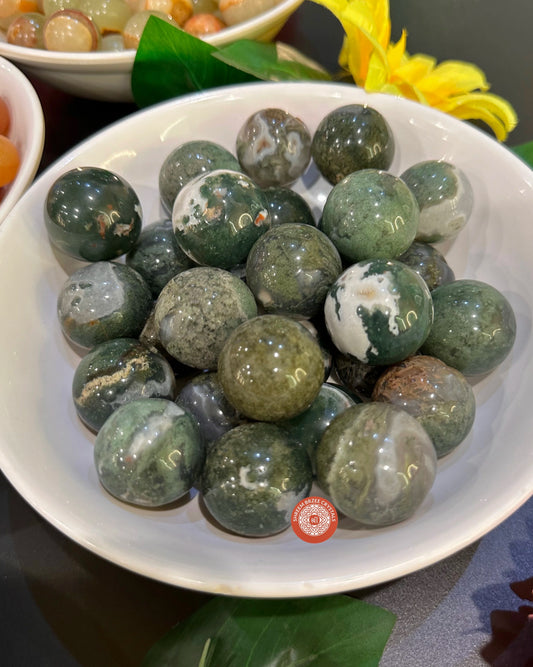 Moss Agate Mini Spheres