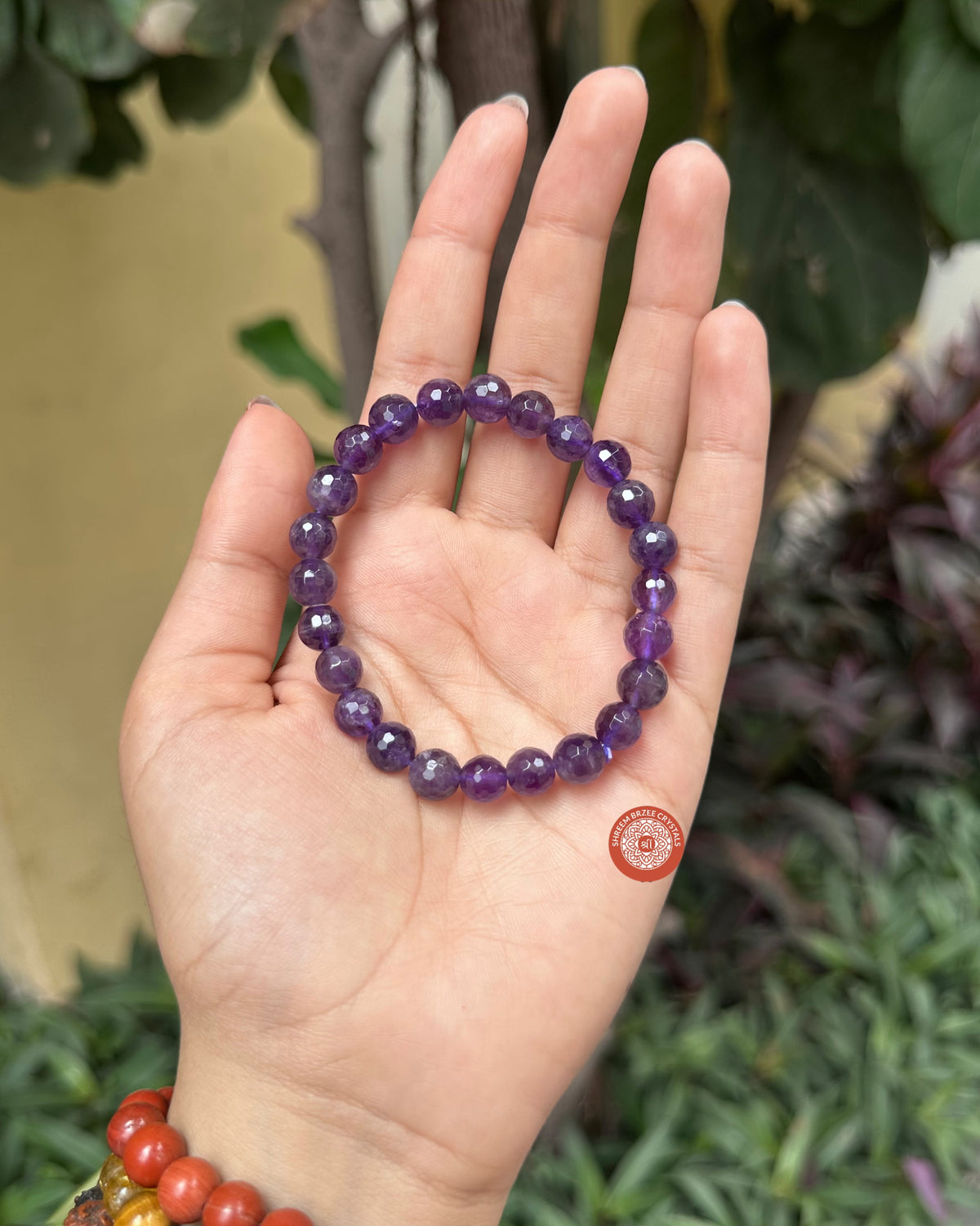 Amethyst diamond cut bracelet