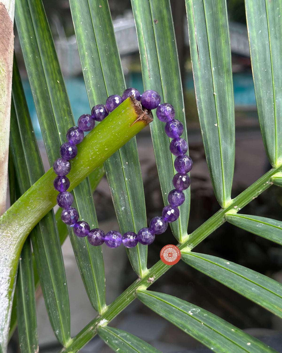 Amethyst diamond cut bracelet